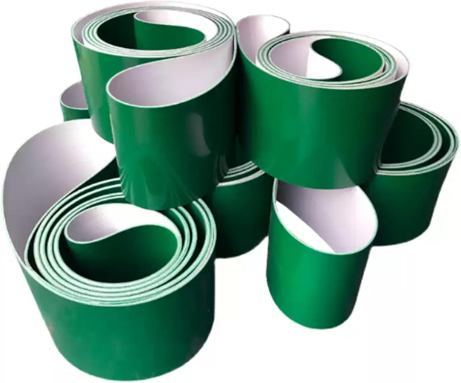 Courroie transporteuse à joint torique en PVC robuste – 35,6 cm de large – Remplacement vert pour matériaux en vrac d'usine et d'entrepôt – Étroite de 4,6 m de long, idéale pour un usage industriel