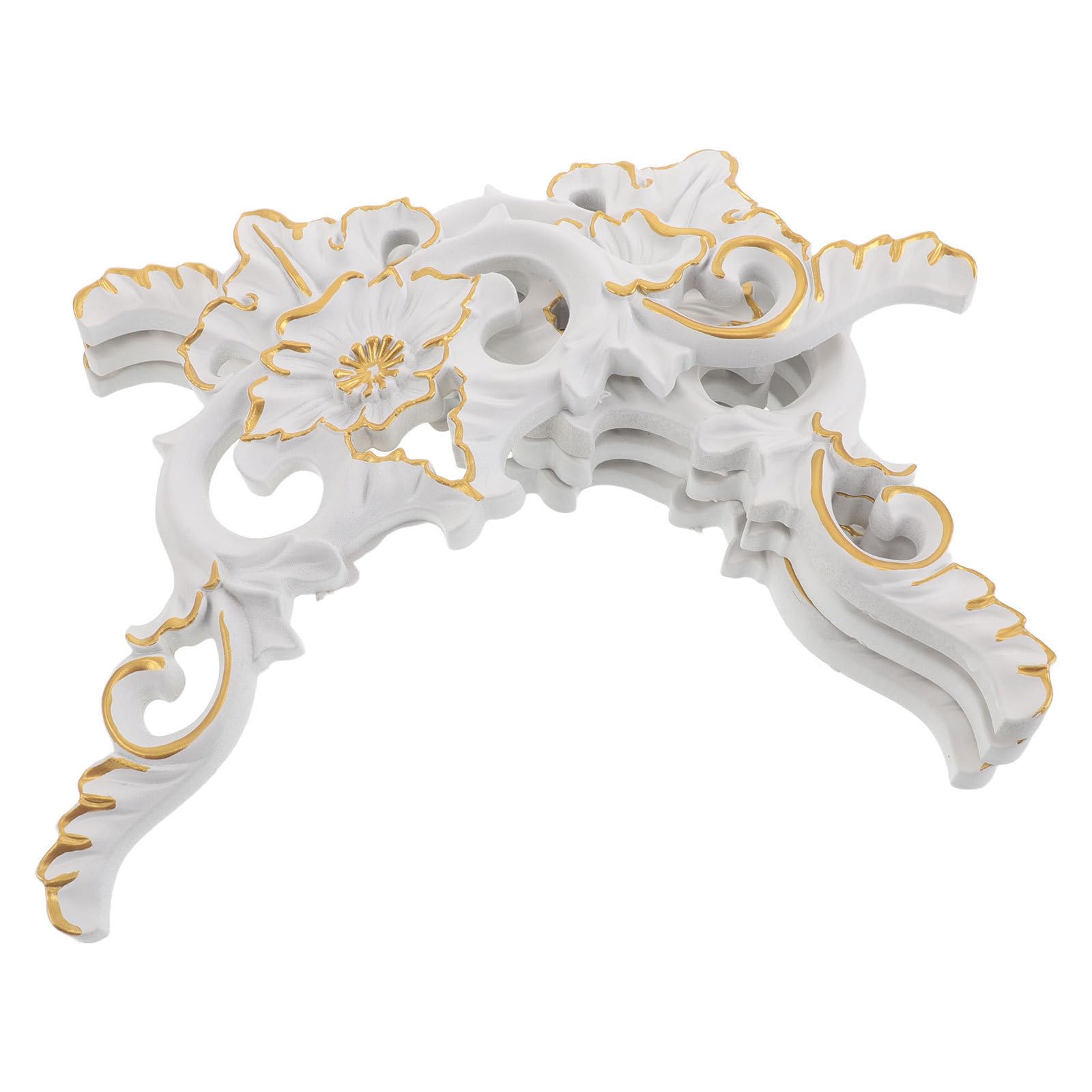 Moldura de techo autoadhesiva panel decorativo blanco Toyvian de plástico 33x14cm estilo europeo