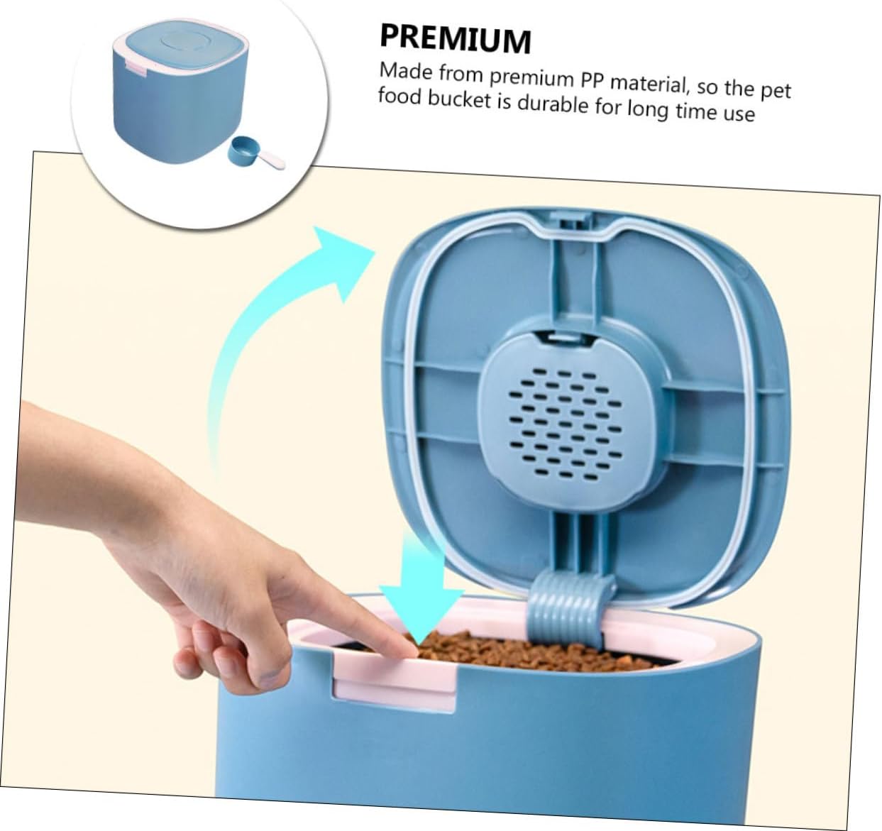 11l Sealed Pet Food Storage Bucket, Airtight Dog and Cat Food Container with Moisture-proof Lid, Multi-functional Storage Bin for Home and Travel Use