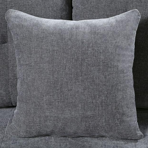 Adeland 2-Piece Contemporary Style Sofa and Loveseat in Dark Gray Chenille Fabric