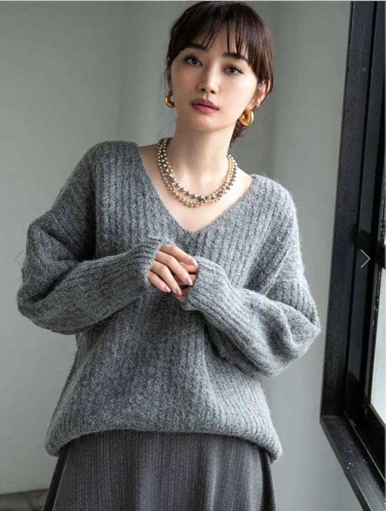 Amazon.co.jp: fifth柳橋唯コラボドロップショルダーVネック