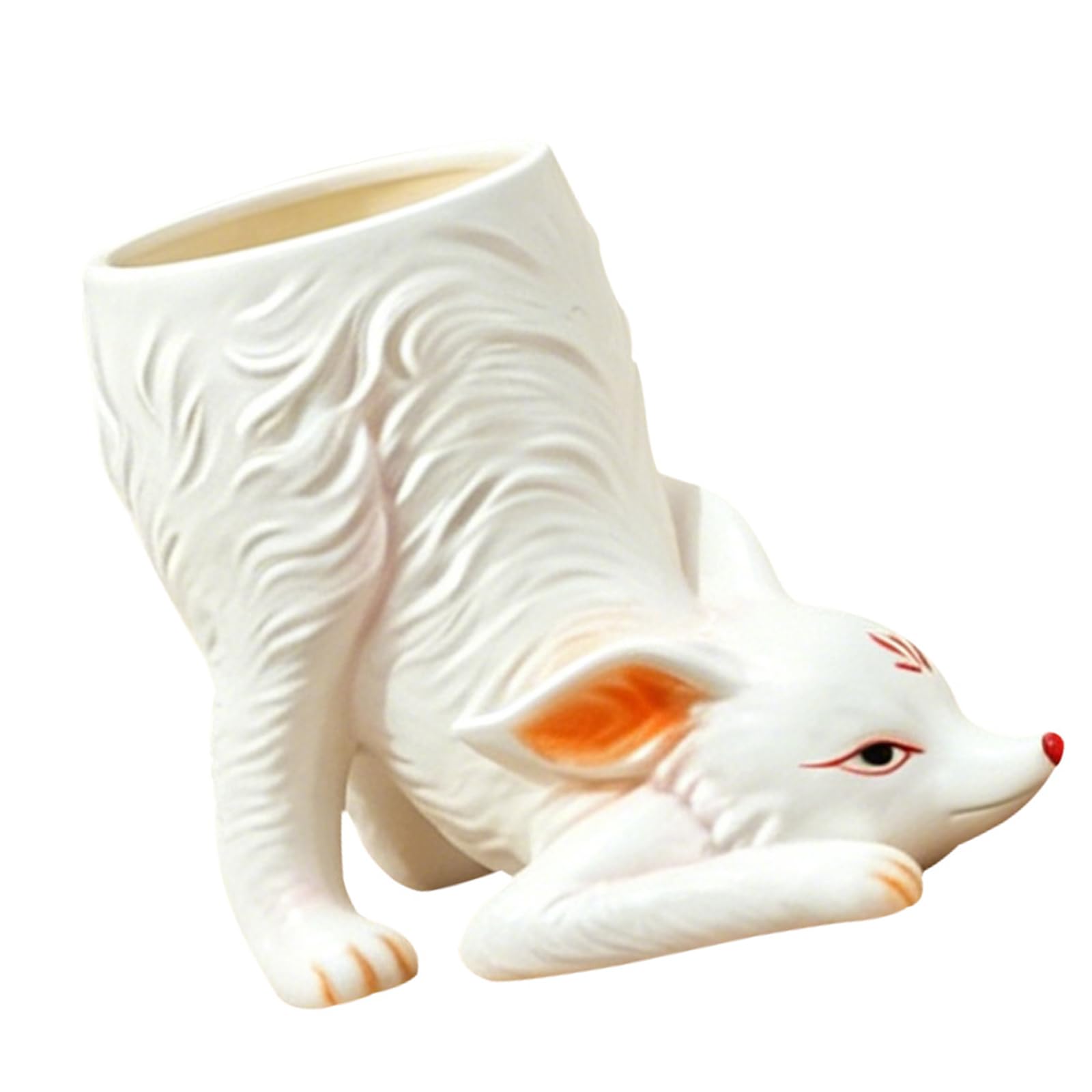 Limtula Decorative Nine Tailed Foxes Flower Pots Courtyard Balcony Animal Succulents Statue for Outdoor Use and Display Animal Flower Pots Ornament
