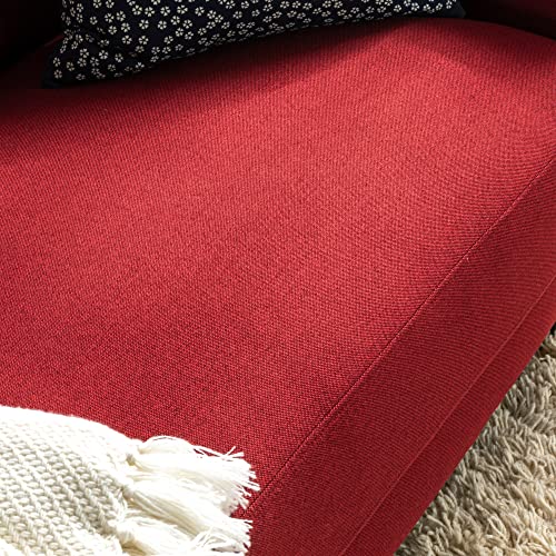 Zinus Mikhail Loveseat Sofa / Ruby Red Sofa / Button Tufted Cushions / Easy, Tool-Free Assembly #TOP7
