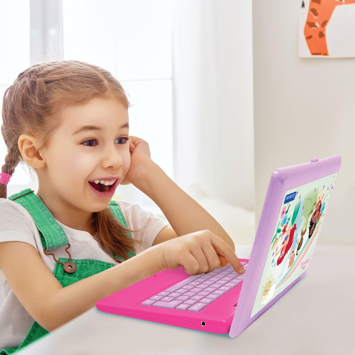 Lexibook Ordinateur Portable Éducatif Bilingue Disney Princesses 170 Activités Écran 6.7" Anglais/Français Rose JC599DPi1
