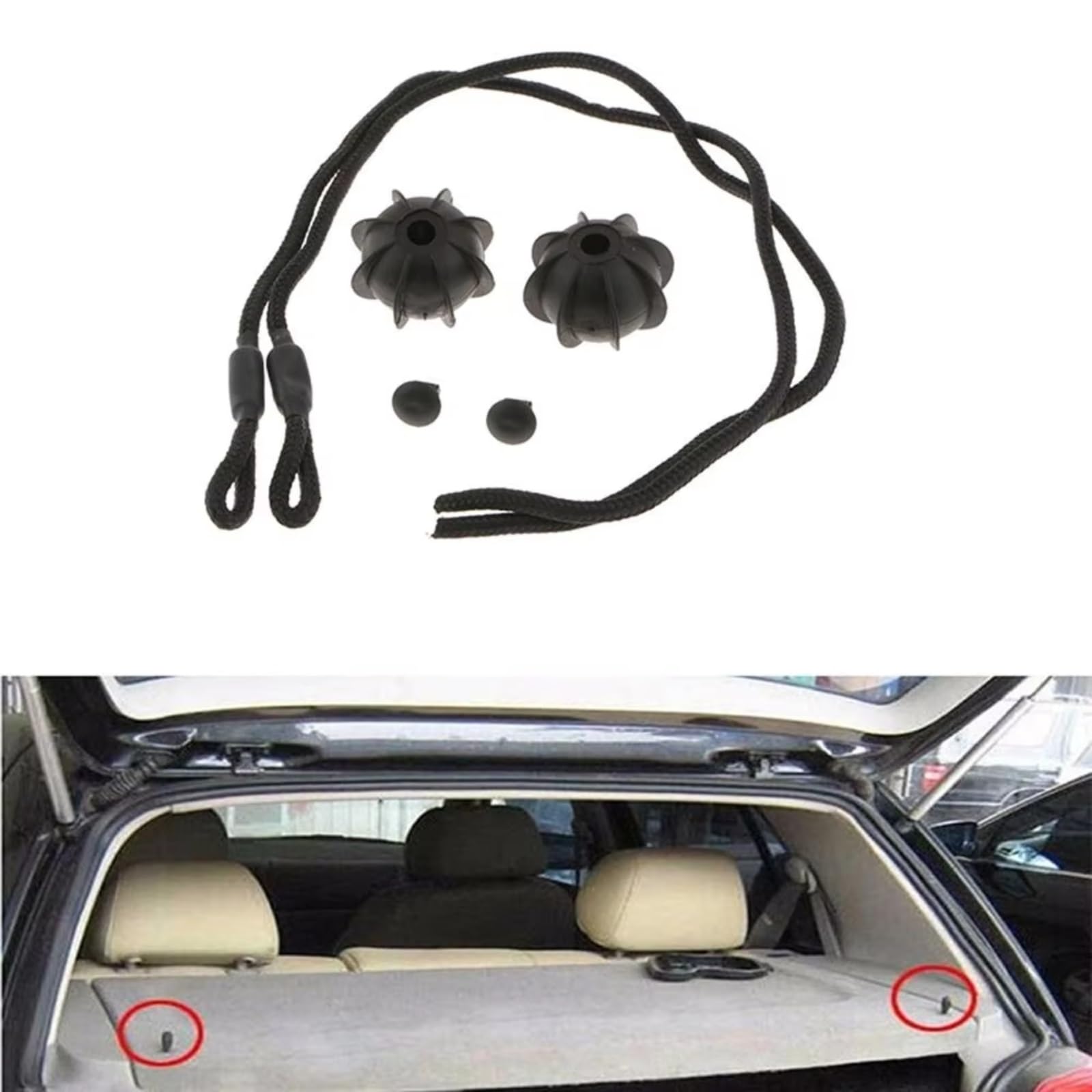 EstanteríA Paquete Cuerda Cordón Universal Para Maletero De Coche 45 Cm 2 Unidades Color Negro