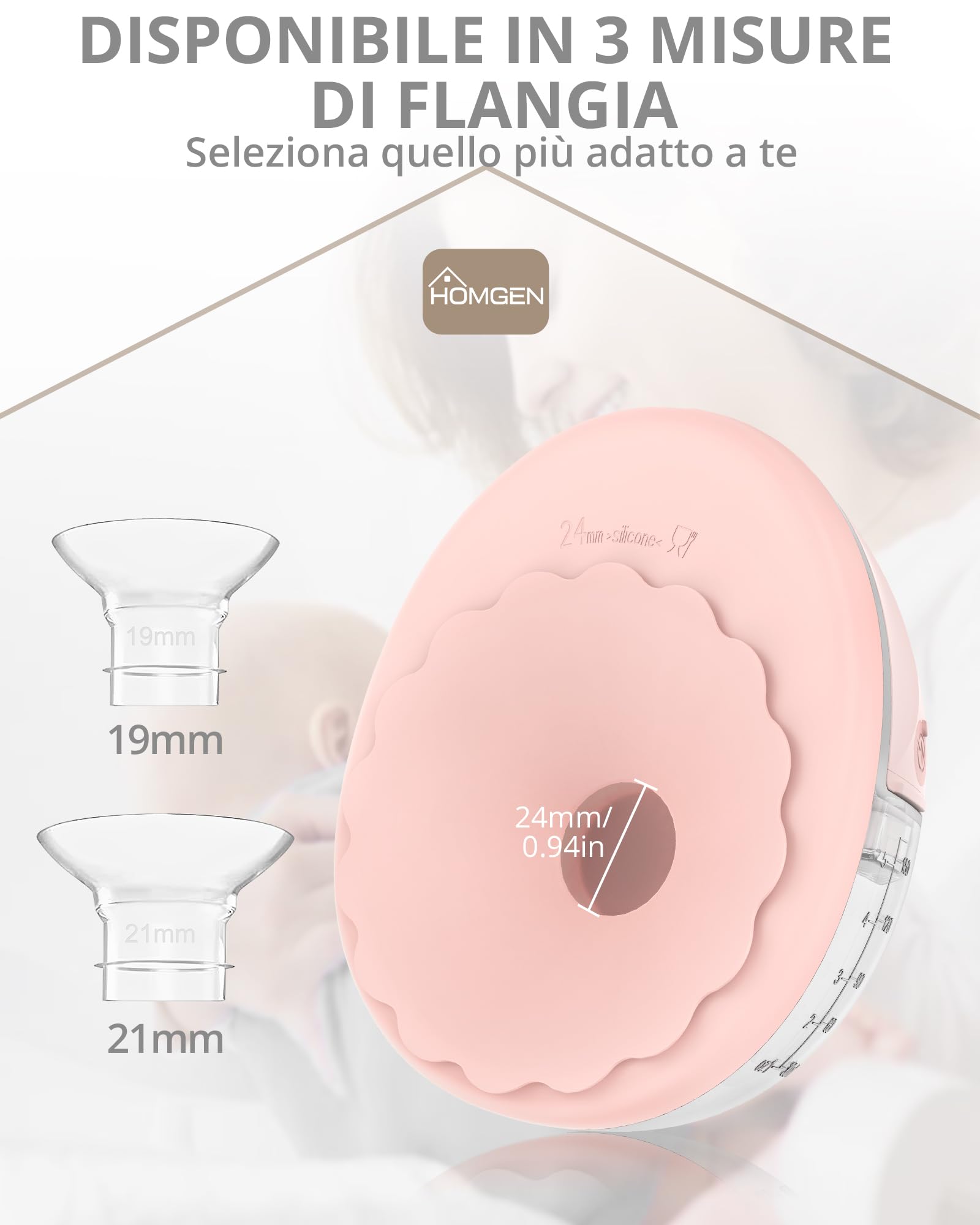 HOMGEN 2 Pezzi Tiralatte Elettrico Portatile a Mani Libere con Display a LED Pompa Lattea Mani Libere con 4 Modalità e 12 Livelli Tiralatte Wireless Silenzioso Ricaricabile per Casa Lavoro e Viaggio