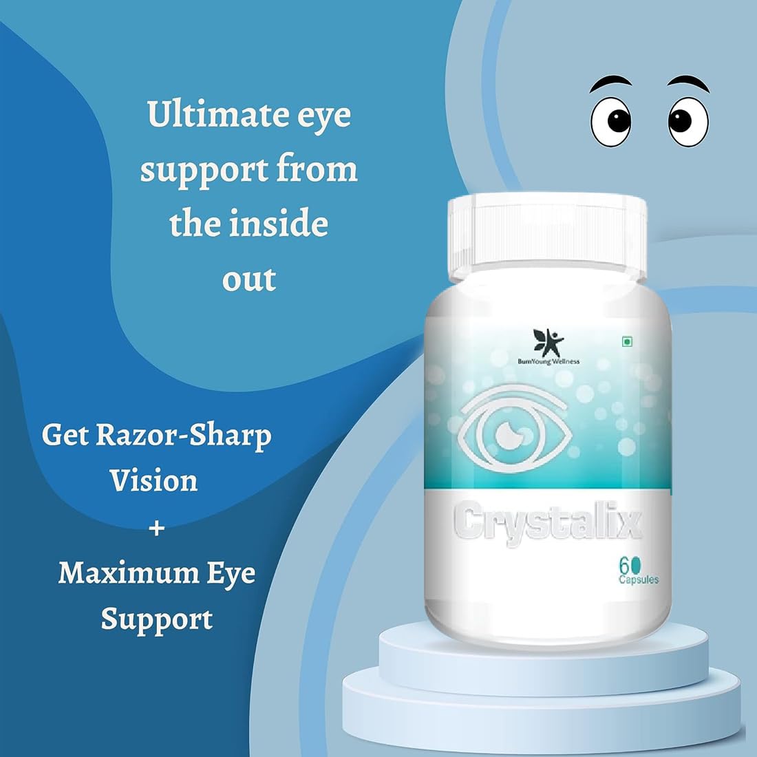 Crystalix Eye Care Supplement to Improve Vision, Blue Light & Digital Guard 60 Capsules — Amazon image 2