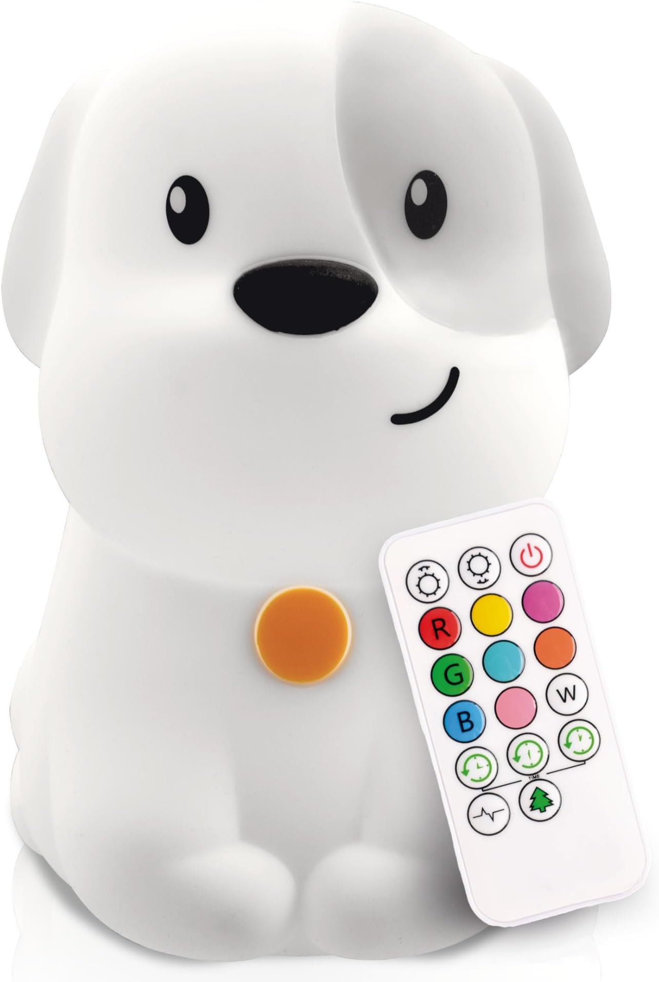 Lumipets Puppy Kids Night Light, Huggable Nursery Light for Baby and Toddler, Silicone LED Lamp, Remote Operated, USB Rechargeable Battery, 9 Available Colors, Timer Auto Shutoff