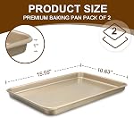 Wildone Baking Sheet Pan Set, Commercial Cookie Sheets for Oven, Nonstick Carbon Steel Jelly Roll Pan 15x10in, Heavy Duty & Easy Clean(2 Pack)