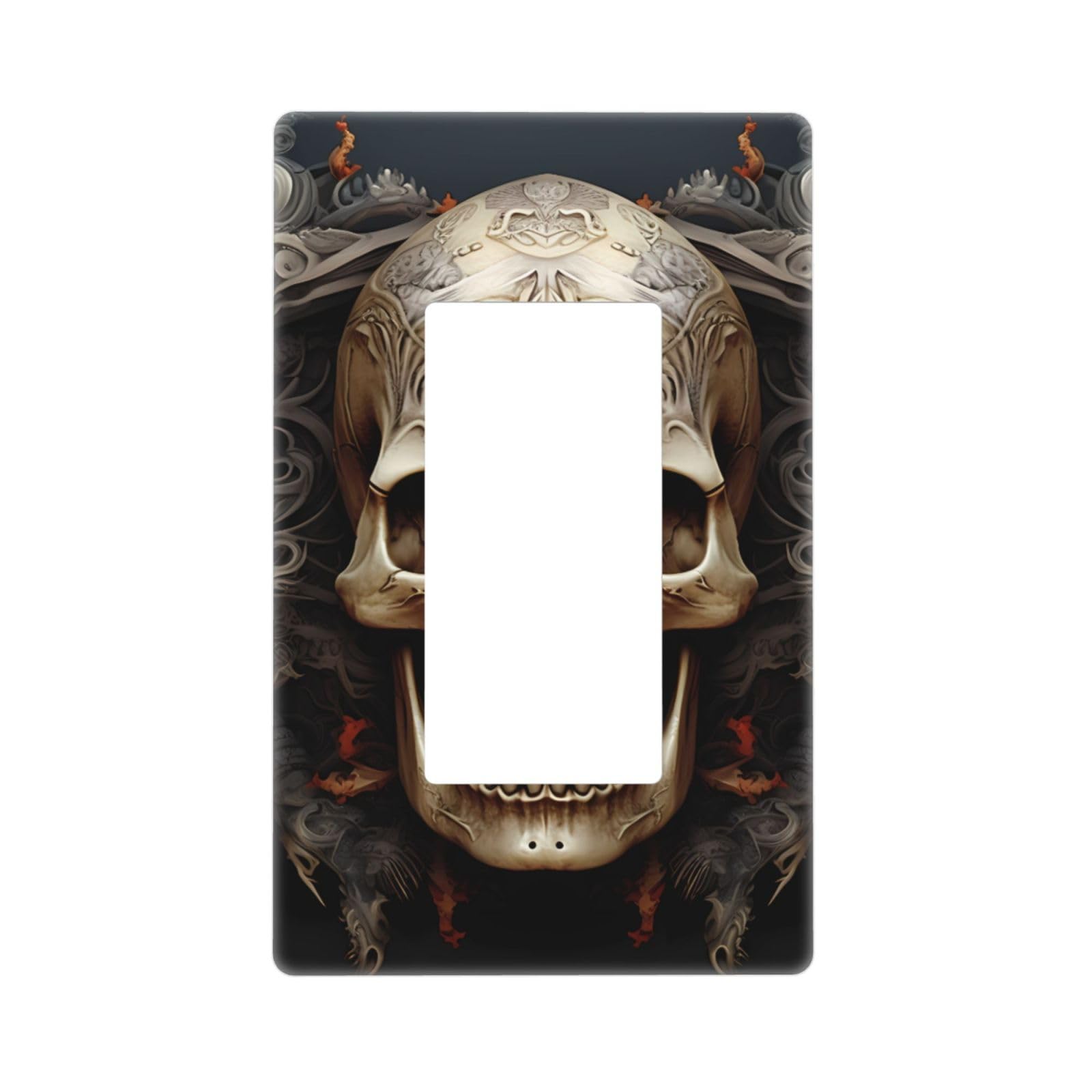 Decorator Wall Plate 1 Gang Light Switch Covers Decorator Receptacle Outlet Covers Skulls Wall Plates for Electrical Outlets Plug Cover Single Rocker Switch Plates
