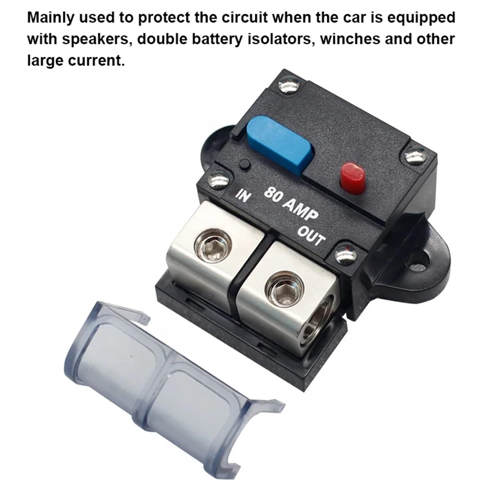 Greluma 2 Pcs Fusible de Réinitialisation de Disjoncteur en ligne 100A, Porte-Fusible de Réinitialisation 12V-24V DC 100A avec Réinitialisation Manuelle pour Système Audio de Bateau Marin Automobile