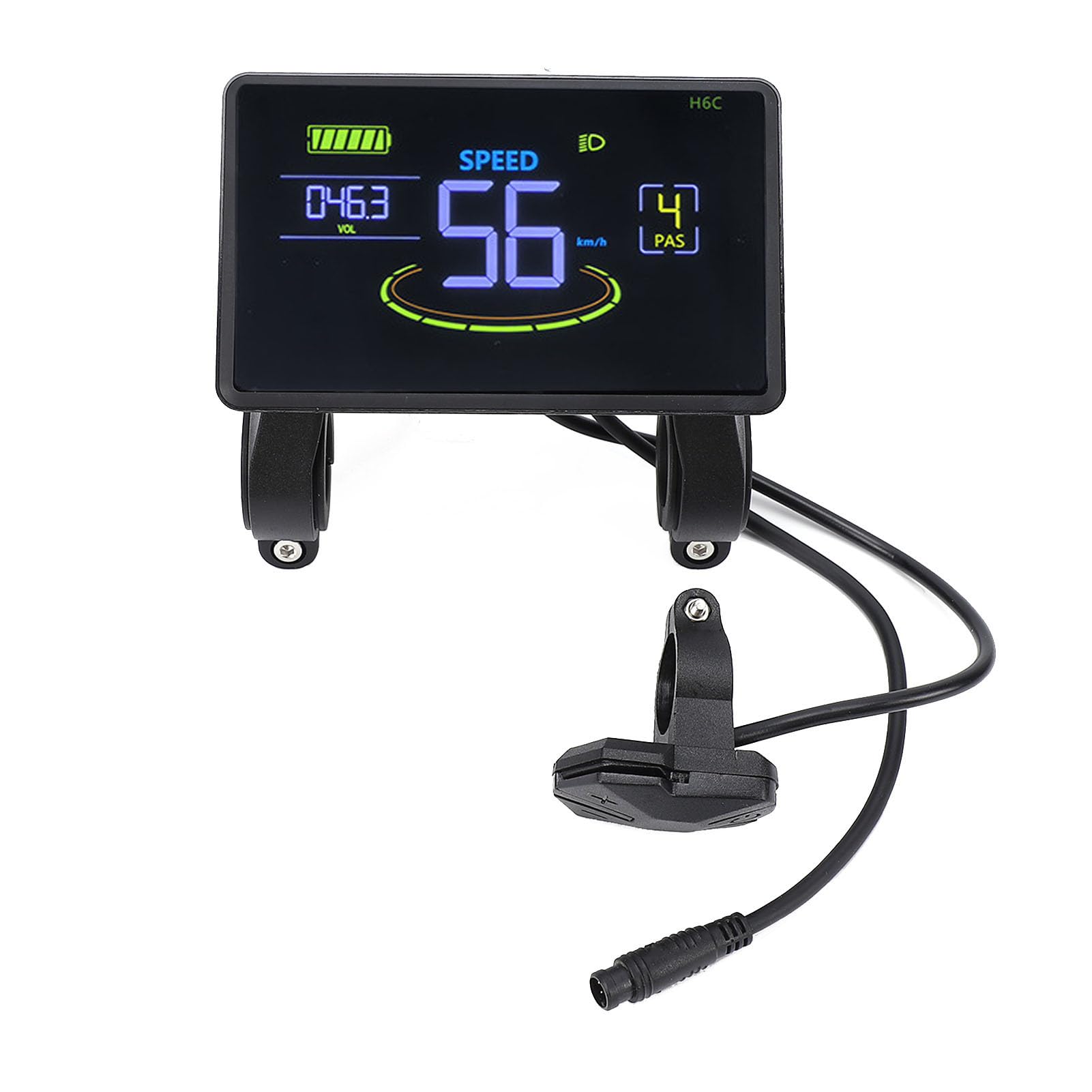 HEEPDD Display LCD per Bici Elettrica, Contachilometri Multifunzione Monitor Batteria con Ampia Tensione 24 V 36 V 48 60 per Pendolari in Bicicletta Visualizzazione Dati in Tempo Reale su Scooter in