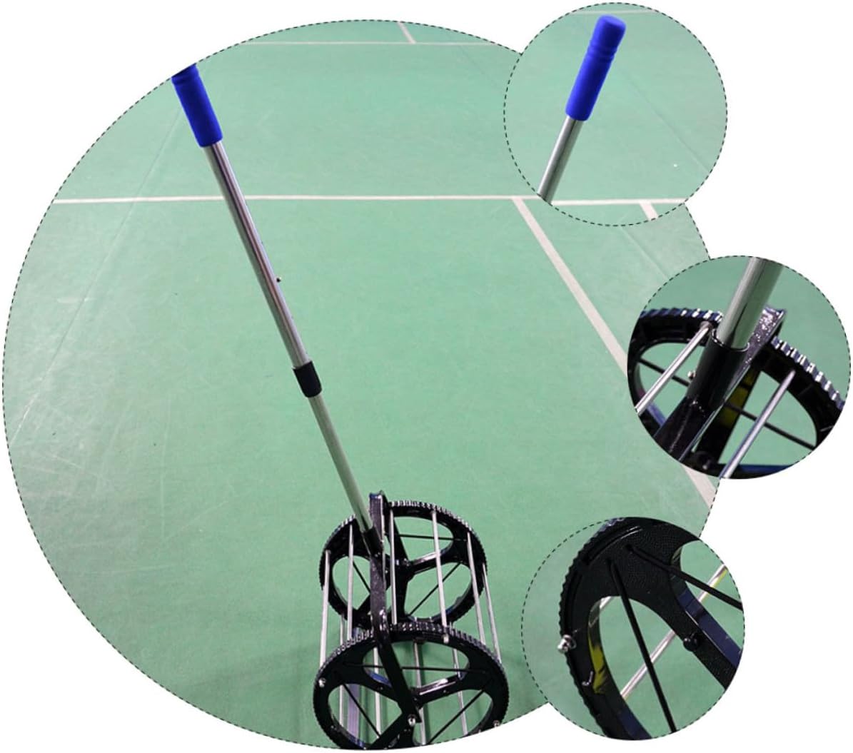 Adjustable Height Tennis Ball Picker Basket with Smooth Rolling Wheels Lightweight Ball Retriever for Clay Hard Grass Courts Capacity Portable Trainer for Easy Pickup and Storage