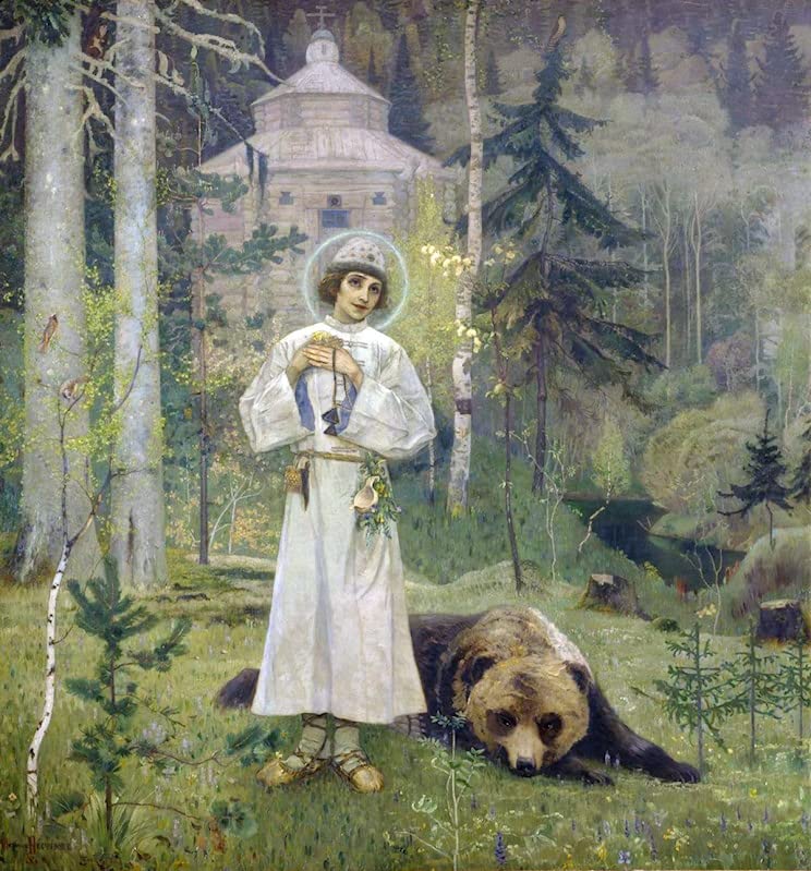 Impression d'affiches la Jeunesse de Saint Serge toile Mikhaïl Nesterov poster décoration 60x90