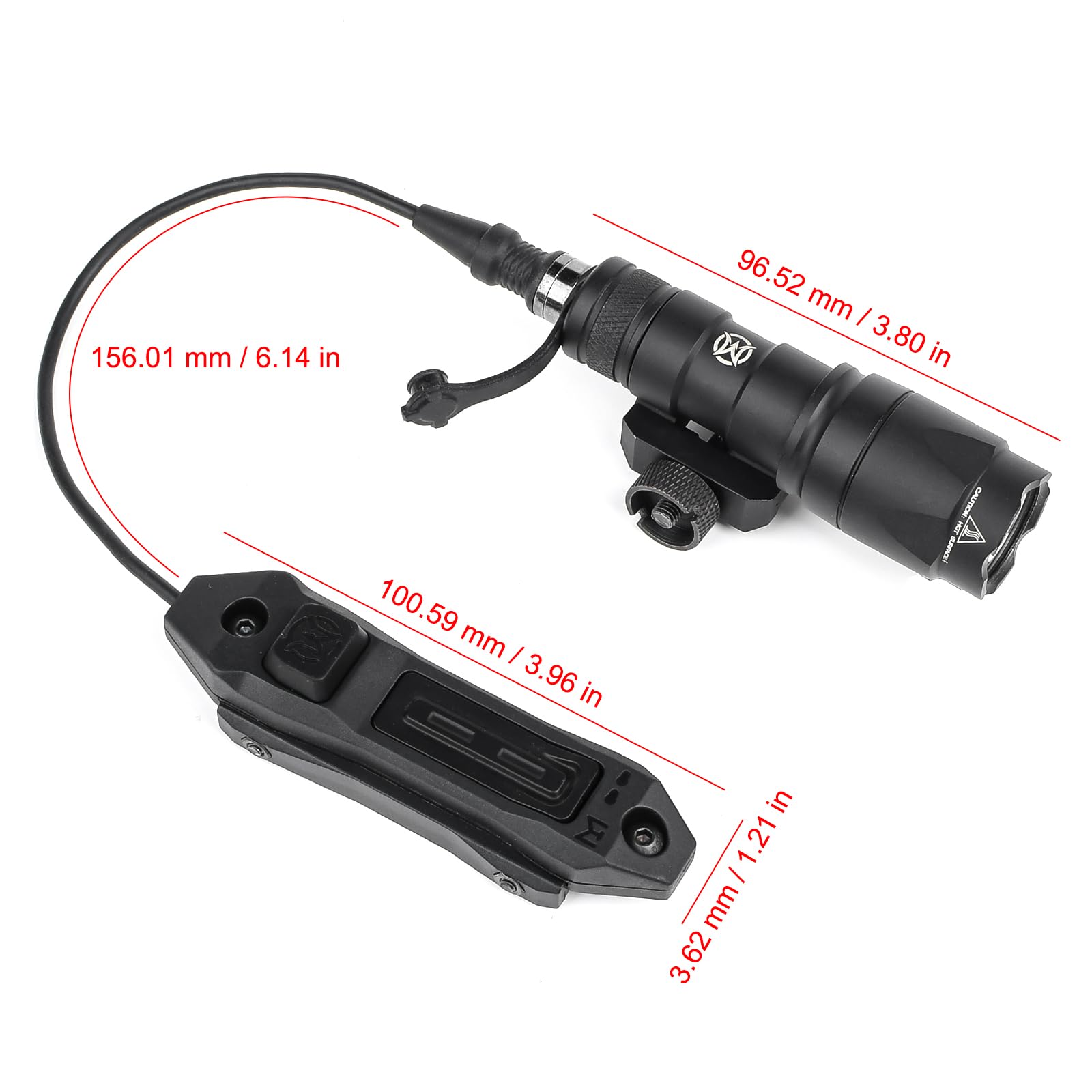 rdzzwxw M300A 500 Lumens Tactical Flashlights, with Dual Pressure