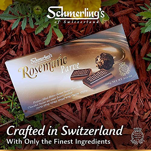 Schmerling's Rosemarie Dark Bittersweet Chocolate - Praline Filled Chocolate - Made In Switzerland - Premium 55% Cocoa - All Natural, Gluten Free, Gmo Free - Kosher For Passover - 3.5Oz Pack Of 5 #TOP7