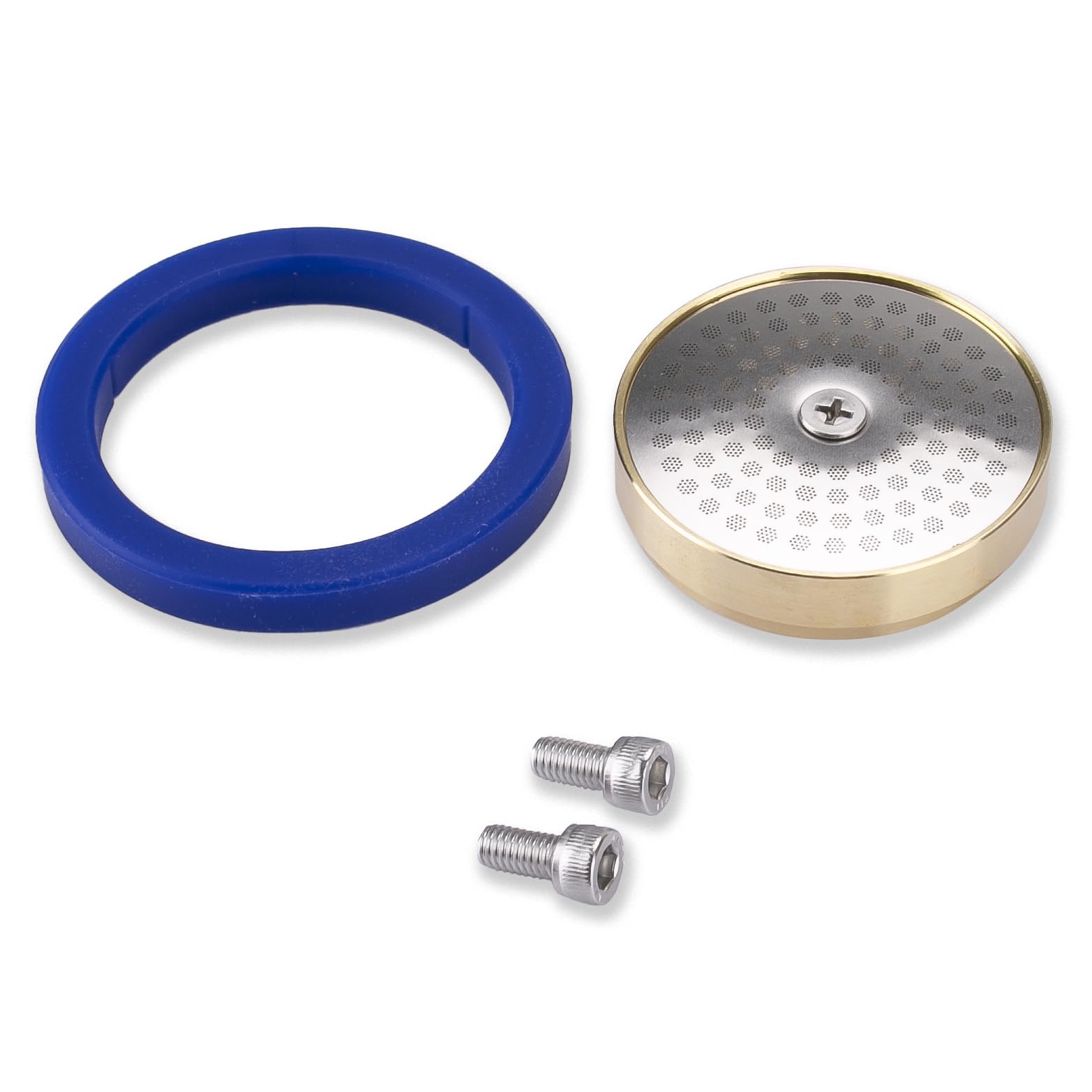 Kit de afinación de latón para Gaggia, repuesto para mampara de ducha de precisión IMS | Soporte de ducha de latón, junta de silicona, tornillos de acero inoxidable.
