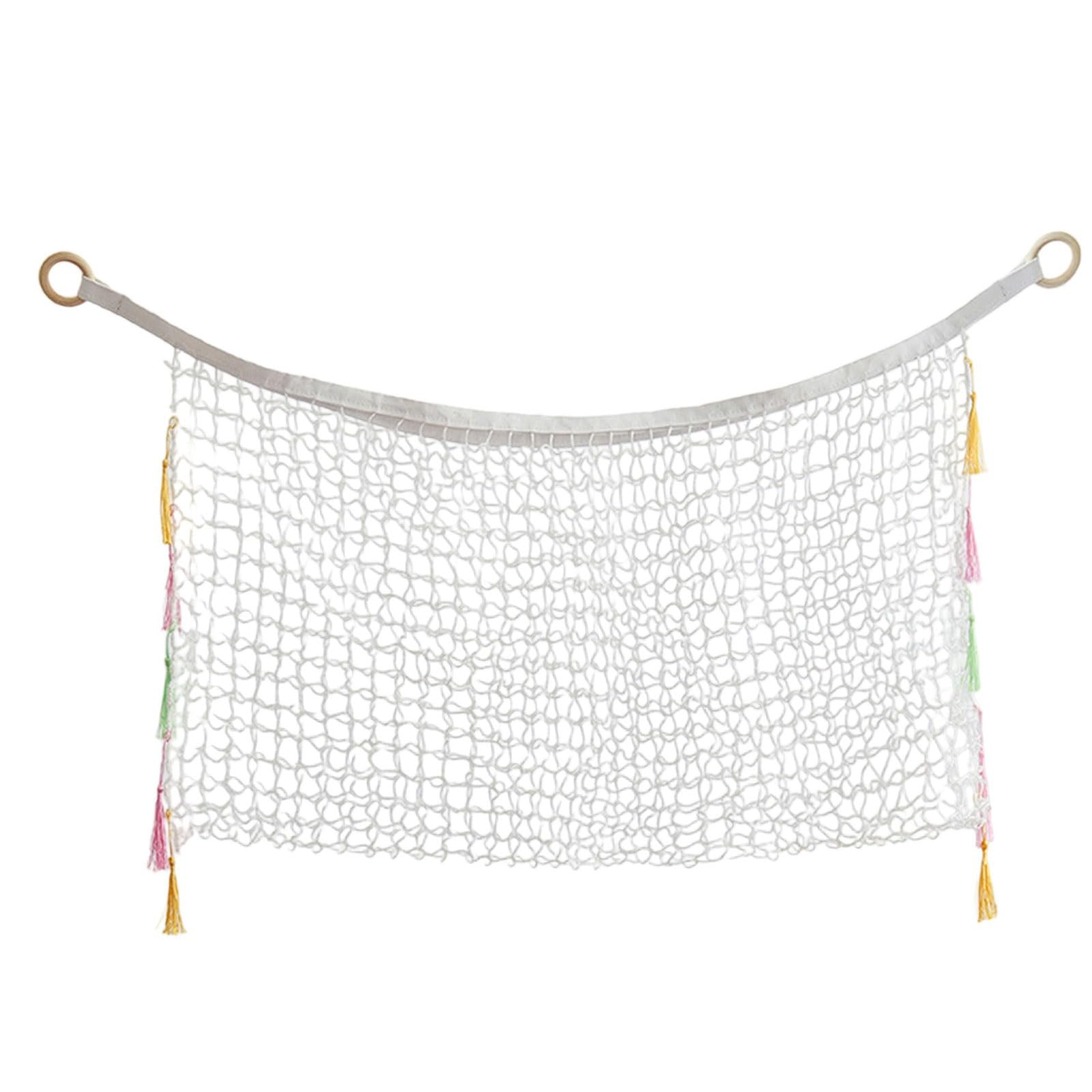 Mekalero Multicolor Spacious Macrames Toy Hammock For Stuffed Animals Corner Storage In Bedroom Or Playroom Space Saving Toy Holder Corner Hanging Net