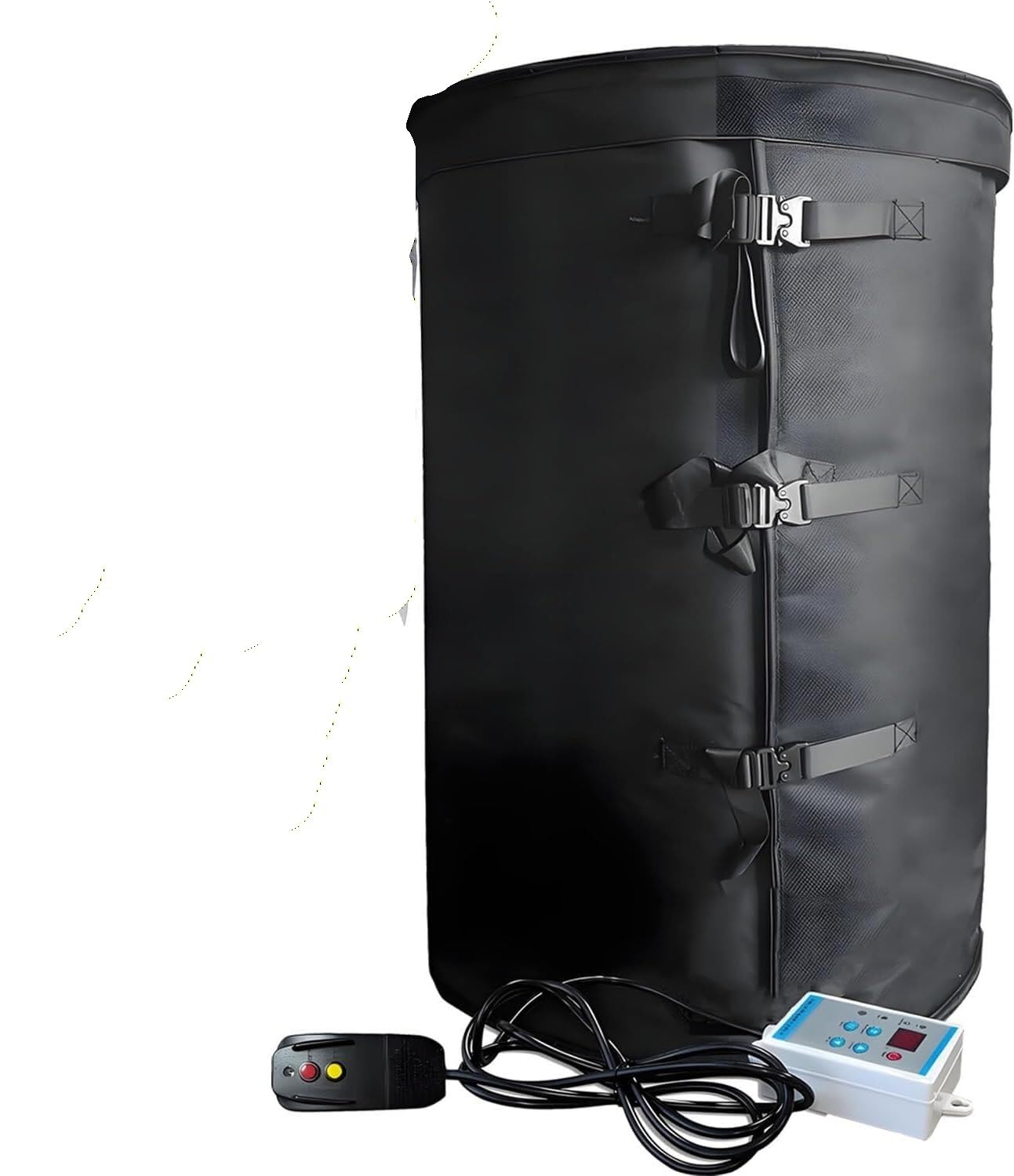 Koc grzewczy do bębna olejowego z termostatem, wodoodporna tkanina silikonowa, 1 szt(Black,55gal/200L120°C)