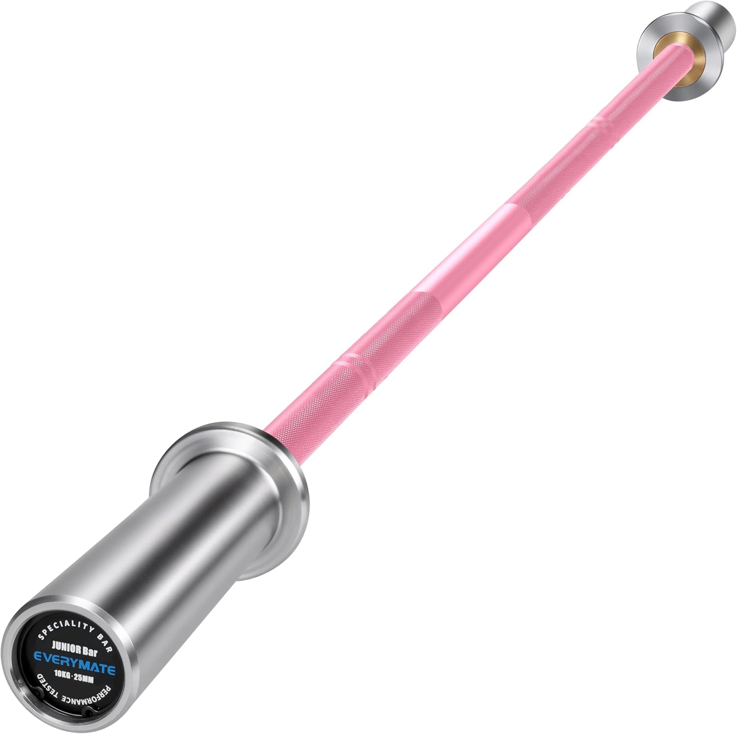 EVERYMATE 10kg Junior Barbell - Alloy Steel Bar for Weightlifting and Powerlifting, Perfect for Junior People and Beginners, 1200lb Capacity, dia25x1670, Strength Training Bar