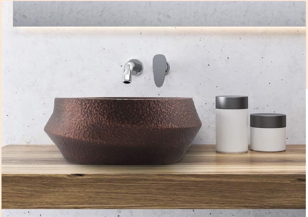 BASSINO Table top Basin Dimension 400x370x155mm Countertop, Tabletop Ceramic Bathroom Sink/Basin, Copper Color matt Finish (B084DP6WJK) Amazon Price History, Amazon Price Tracker