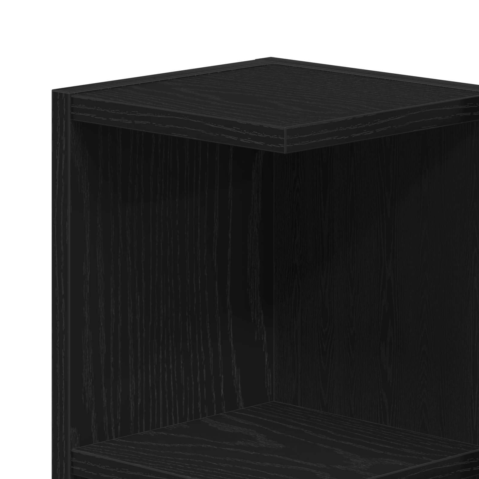vidaXL 4-teiliges Badezimmermöbel Set Schwarz Eiche Holzwerkstoff mit Spiegel und Stauraumlösungen für den Innenbereich Moderner Waschtisch Schlank Zeitgemäße Wohnkultur Organisatorisches Vier