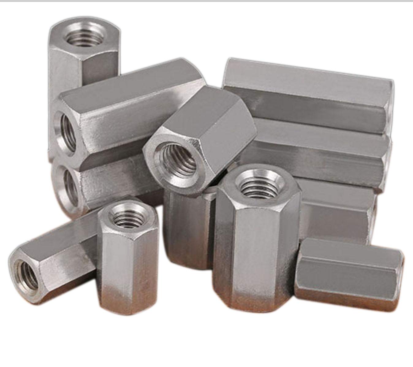 2 pz M12 x 1,75 x 40 mm in acciaio inox lungo accoppiamento esagonale dado connettore