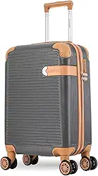 Mala de Bordo Rígida - Textura Canelada Distinta, Rodas Duplas Silenciosas 360°, Cadeado com Combinação Numérica | Leveza e Segurança Aprimoradas para Viagens (Chumbo, Pequeno)