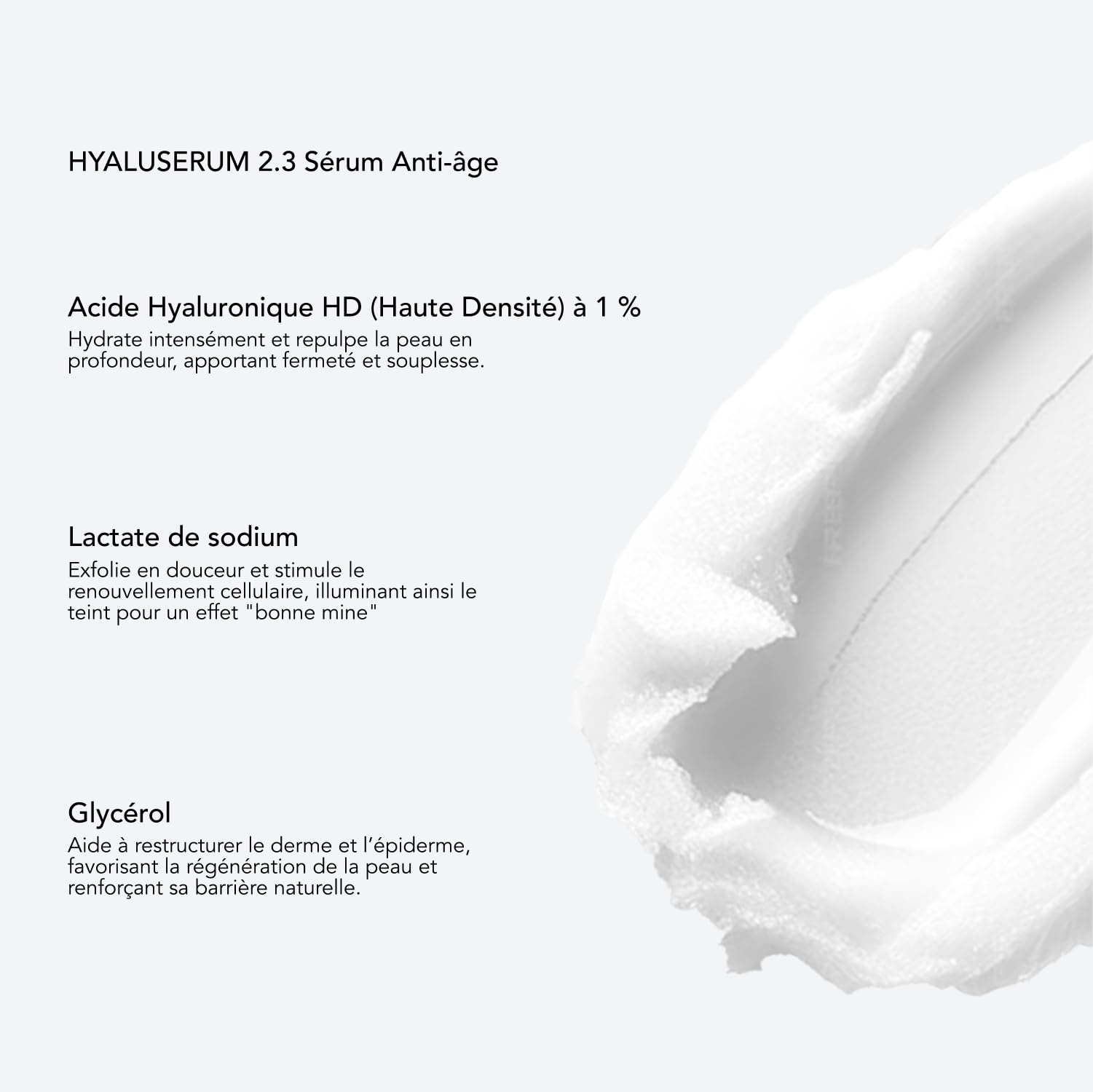 Hyalu 2.3 Repair Anti-Aging Serum feuchtigkeitsspendend & auffüllend | Hydratisierungs-Booster | Anti-Falten & Straffend | Patentierter Komplex (Hyaluronsäure + AHA+Glycerin) | 100% natürlich