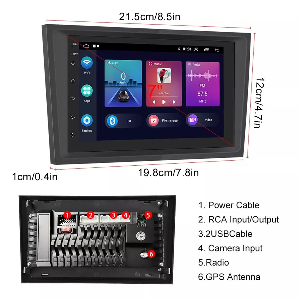 Transmisor FM Radio para Coche con Pantalla para Llamadas Manos Libres Audio Hi-fi Apagado Memoria estéreo reproducción para Coche, 1+32G