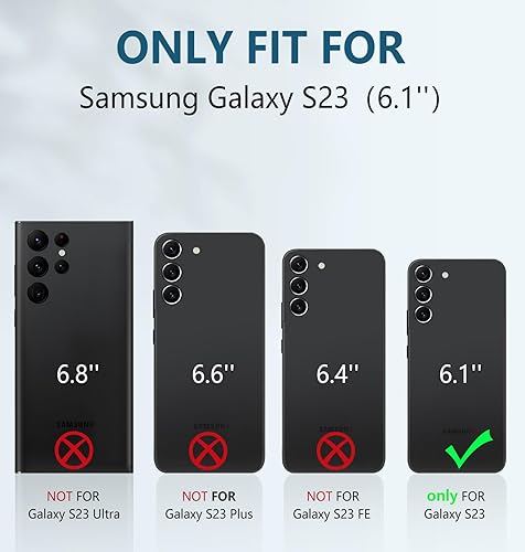 Miniatura 2 de FNTCASE for Samsung Galaxy-S23 Protective Case Dual Layer Rugged Shockproof Cell Phone Cover with Built-in Screen Protector & Kickstand  Military