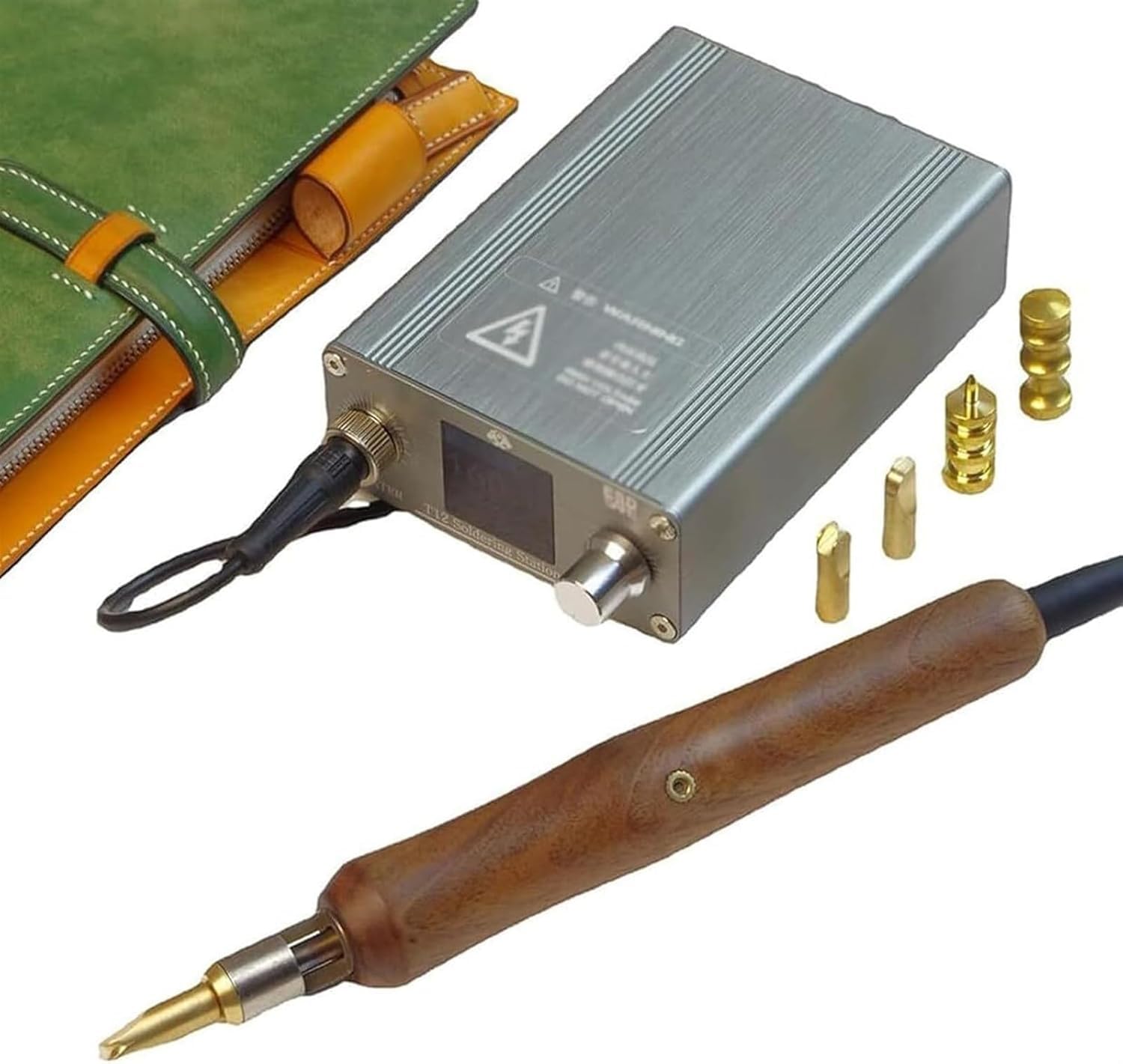 Macchina per La Cordonatura del Bordo in Pelle Calda Macchina da Stiro Elettrica per Bordi in Pelle con 14 Teste Calde Rimovibili Display A LED 80-480 °c Temperatura Regolabile