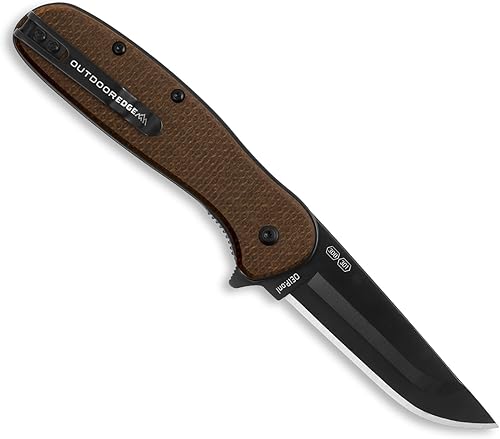 Miniatura 8 de OUTDOOR EDGE RAZOR VX2  Cuchillo de bolsillo plegable EDC asistido con hoja reemplazable  Hoja de 3 pulgadas, mango de acero inoxidable G-10 negro,