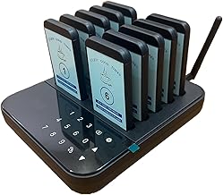 Restaurant Pager Wireless Calling System 10 Beepers Guest Customer Queue Pagers for Food Court Food Truck Clinic Coffee Shop with Buzzer Vibration Flash 10