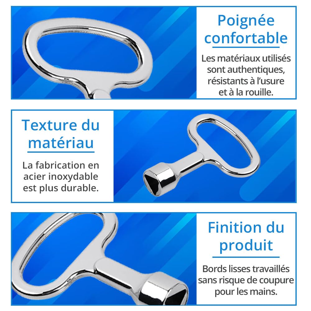 Jonami Clé Triangulaire Poubelle Universelle Déchet Conteneur Compteur Gaz Eau Électricité Recyclage Métal – Lot de 2