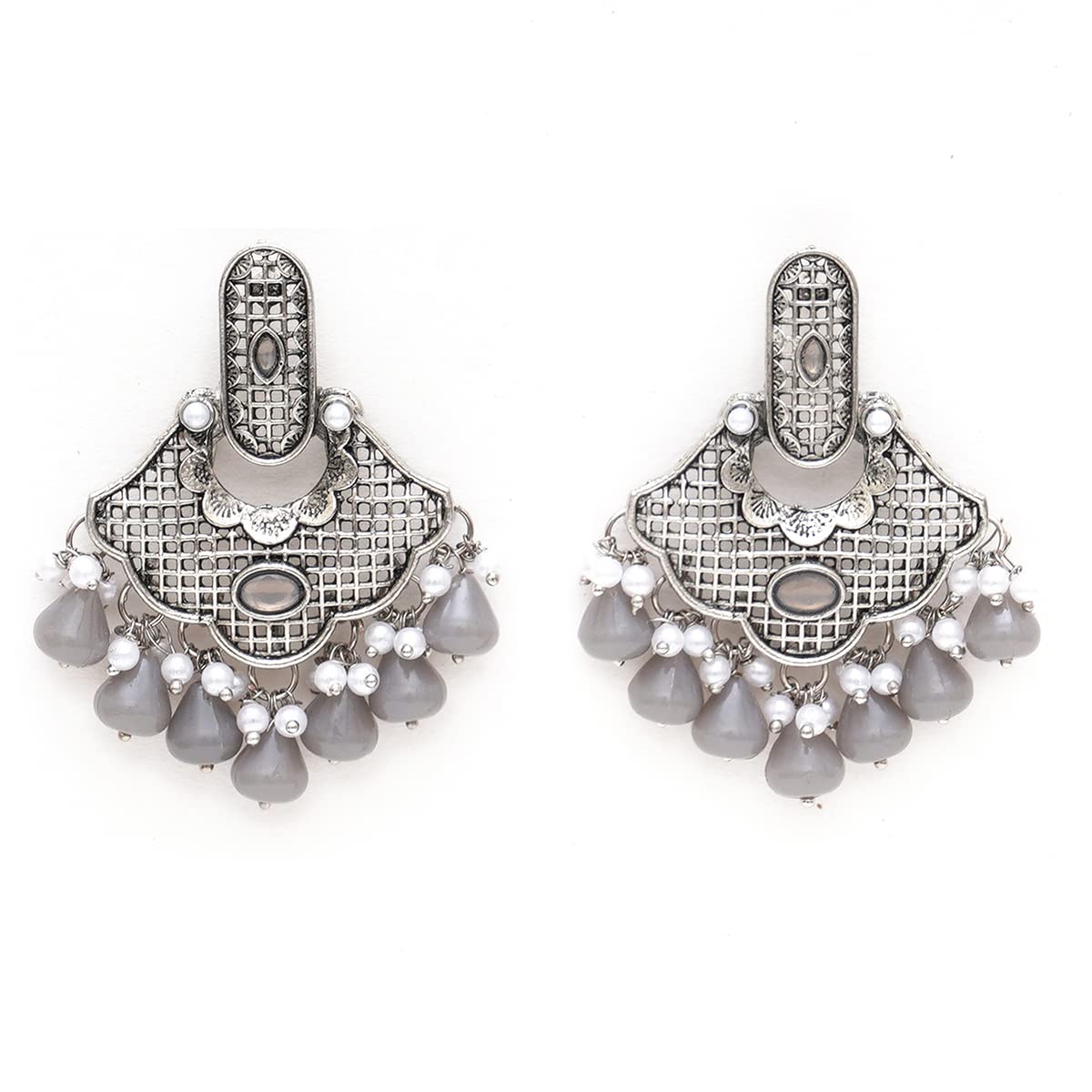 See full amazon price history chart for Karatcart Oxidised Silver Grey Monalisa Stone and Pearl Studded Dangler Earrings for Women Karatcart Oxidised Silver Grey Monalisa Stone and Pearl Studded Dangler Earrings for Women (B0BT1TZ2MK) Amazon Price History, Amazon Price Tracker