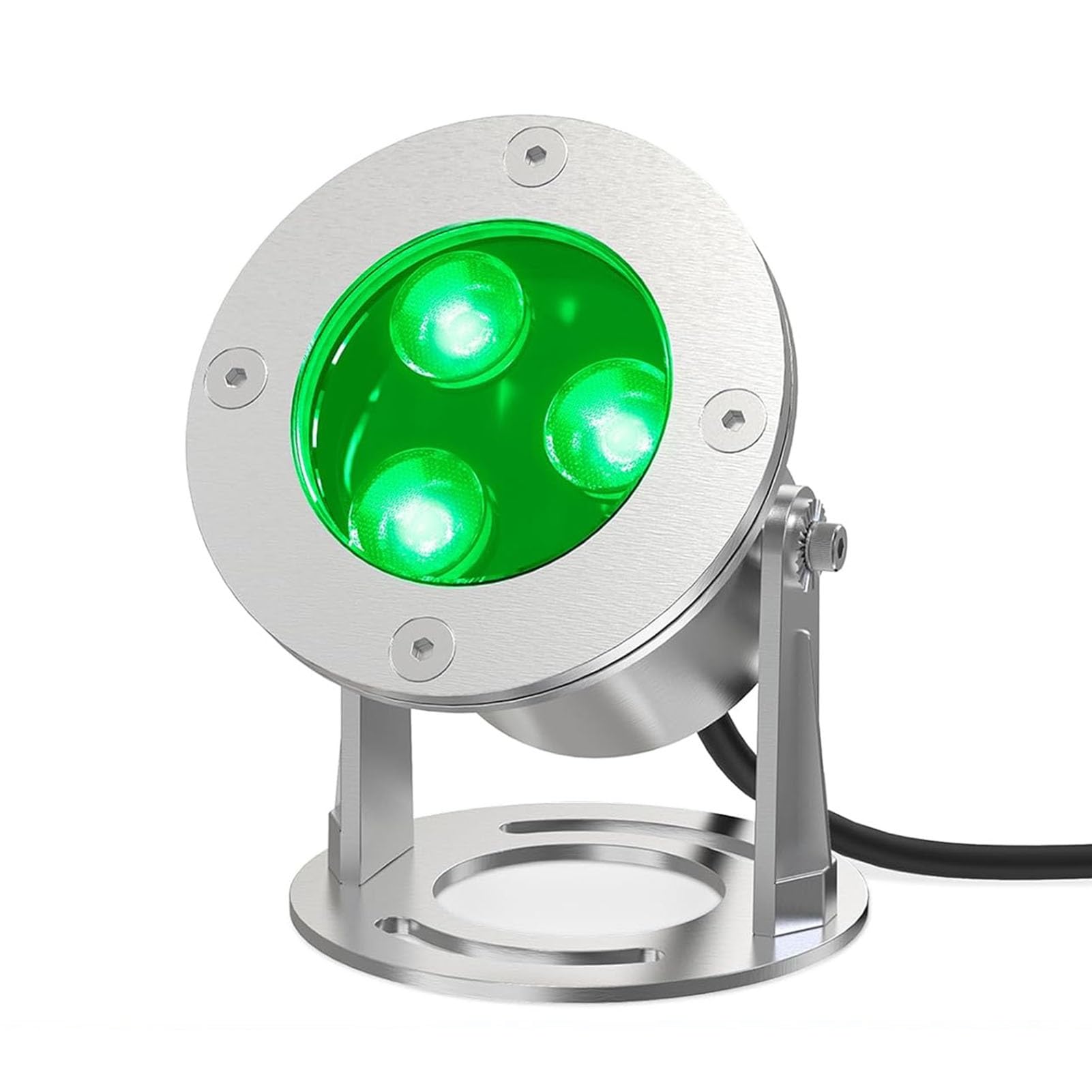 JOUFNING Submersible LED Fountain Light - IP68 Waterproof Outdoor LED Spotlight, 12/24V Low Voltage Landscape Lights, for Waterfalls, Ponds and More Lighting(Green,3W(24V))