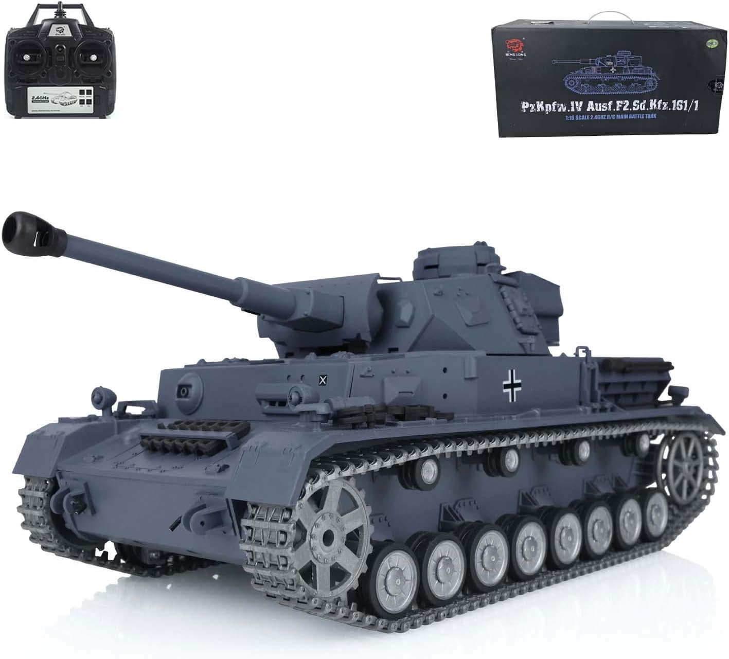 Toucan RC Hobby Henglong 1/16 7.0 Customized Panzer IV F2 RTR RC Tank 3859 Metal Tracks Wheels BB Airsoft That Shooting BB Bullets