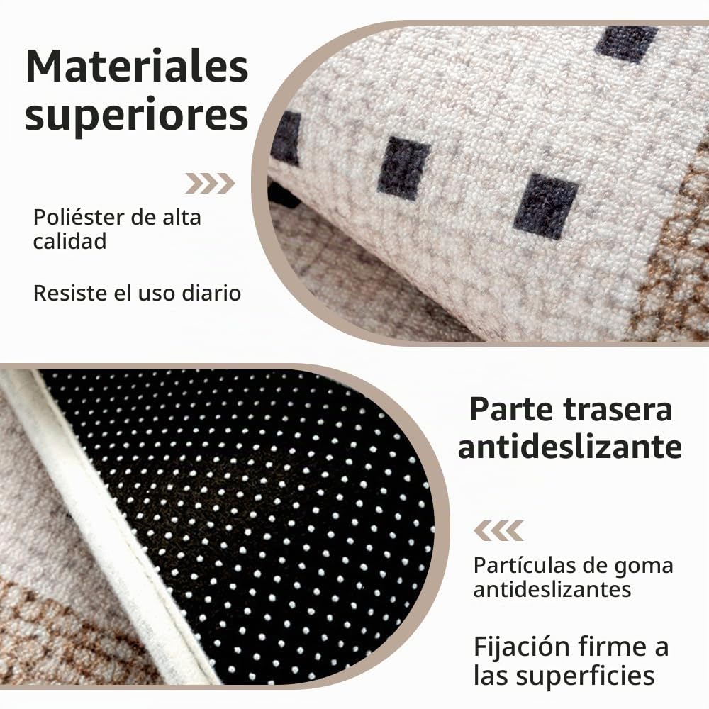 Highdi Alfombrilla para Silla de Oficina Gaming, Patrón Tejido Protector Suelo Silla Ruedas Antideslizante Antiarañazos, Alfombrilla de Protección para Suelos Duros (Marrón,120x140cm)