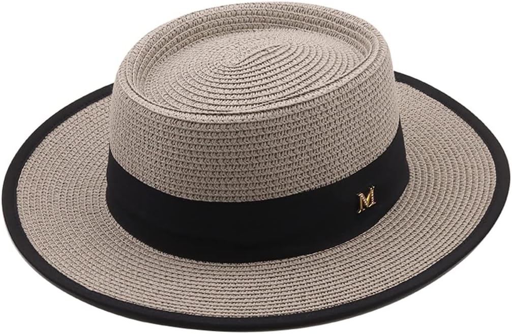 [WXQZHF] CSCDD サマーサンハットレディースファッションガールストローハットリボンボウビーチハットカジュアルグラスフラッ