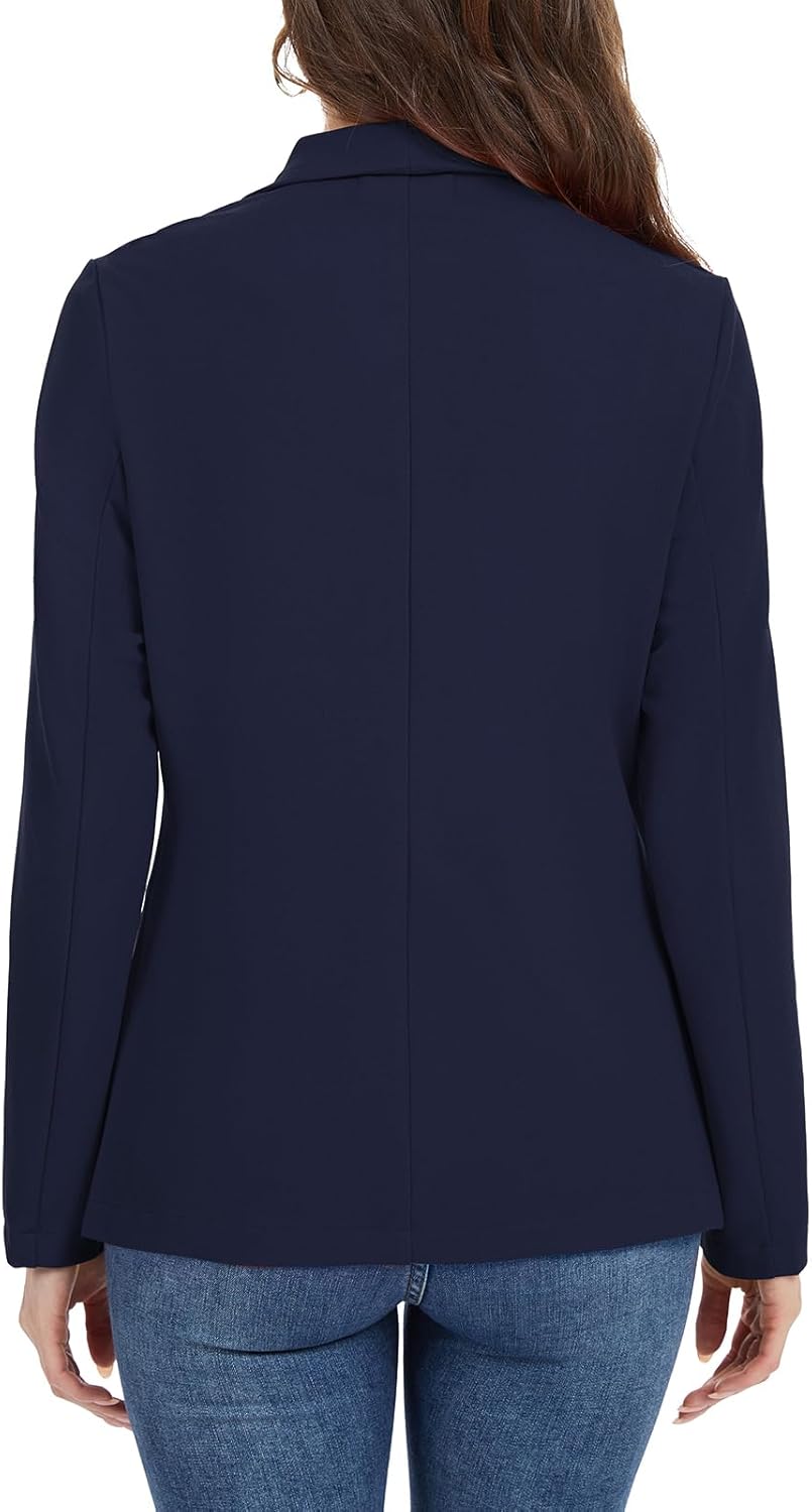 MINTLIMIT Womens Blazers Long Sleeve Button Front Blazer Casual Work Office Suit Jacket with Pockets and Padded Shoulder