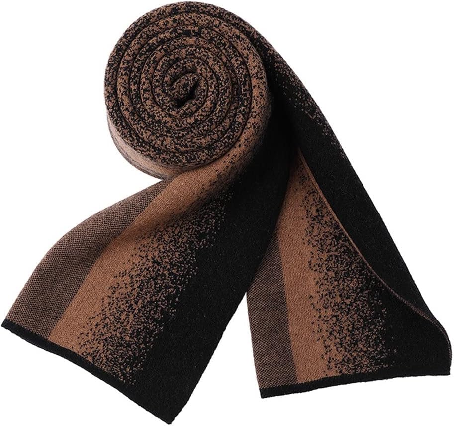 1PCS Scarf Men's Autumn and Winter Knitted Wool Plaid Striped Scarf Korean Business Bib Trend