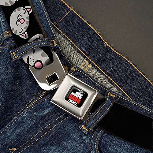 Buckle-Down Seatbelt Belt - Mutli Soft Kitty Face Black - 1.0" Wide - 20-36 Inches in Length2