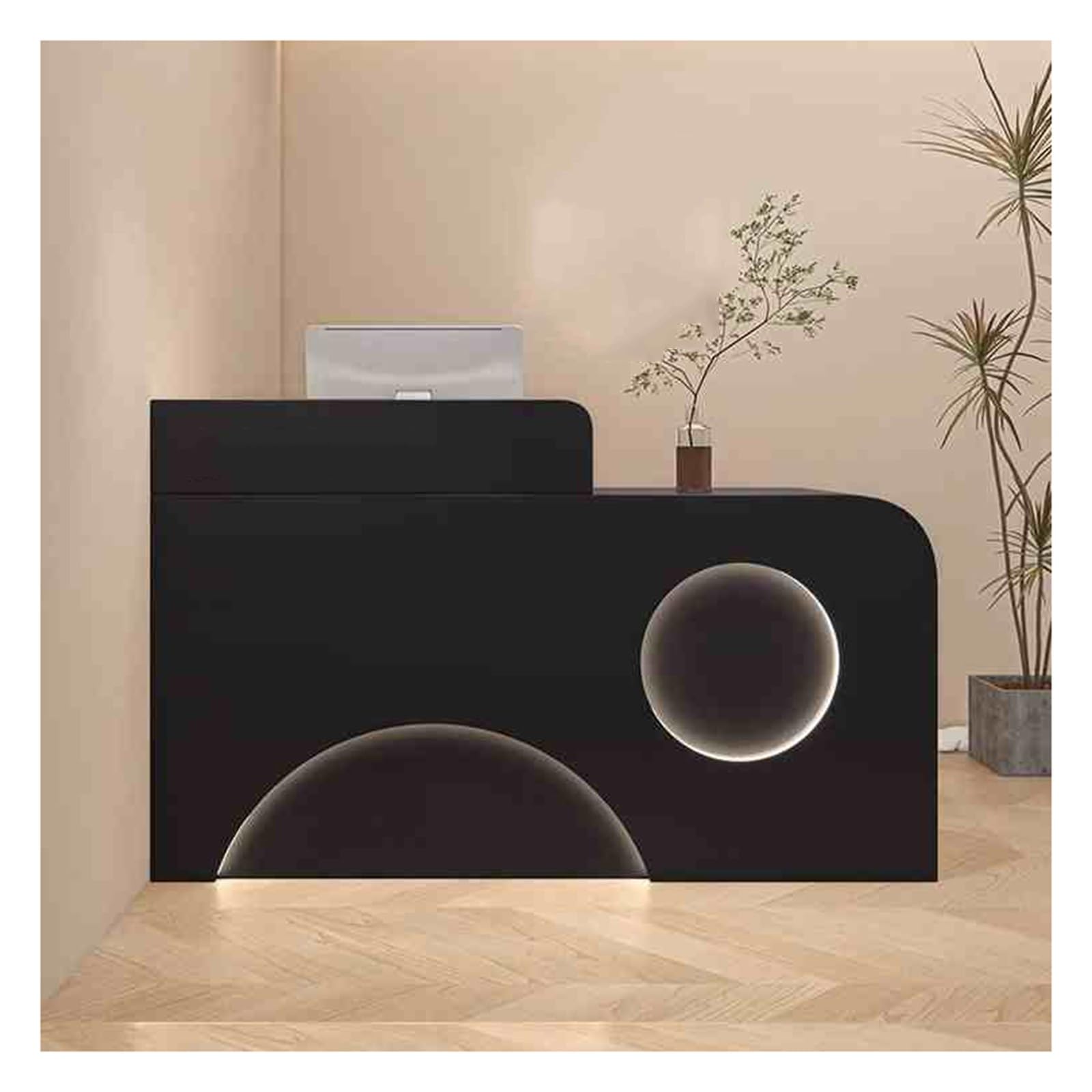 L-Form empfangstresen，Rezeptionstheken, Rezeptionstresen, Empfangstheken,Empfangstresen,Empfangstheke mit abschließbaren Schubladen und Schränken，Reception Desk(Right-1,80cm/31.5in)