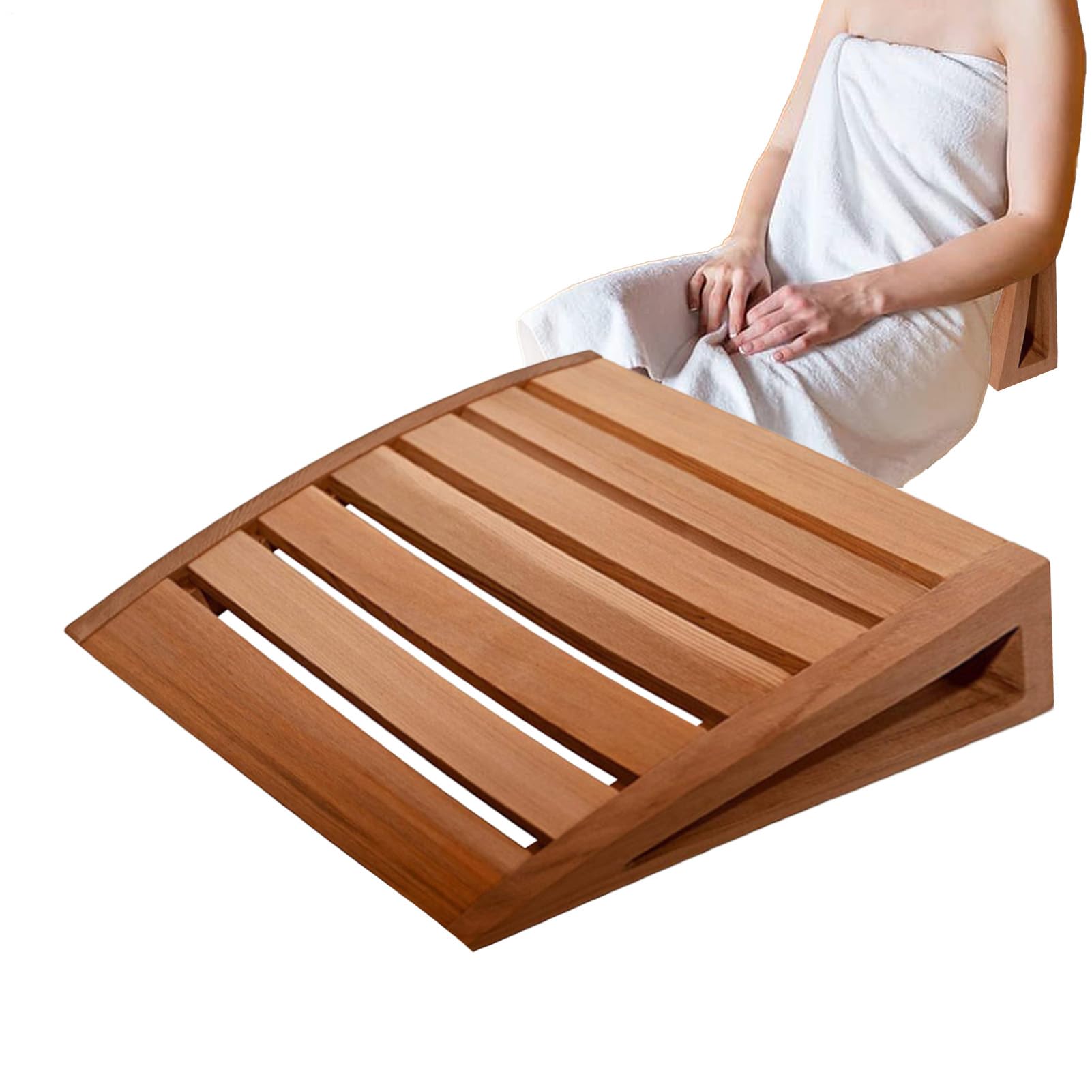 Generico Poggiatesta per Sauna, Ergonomico Antiscivolo Naturale in Legno Traspirante, Poggia Collo E Schienale per Sauna, per Confort Riposo Rilassamento Donne Uomini Adulti Casa Spa Commerciale