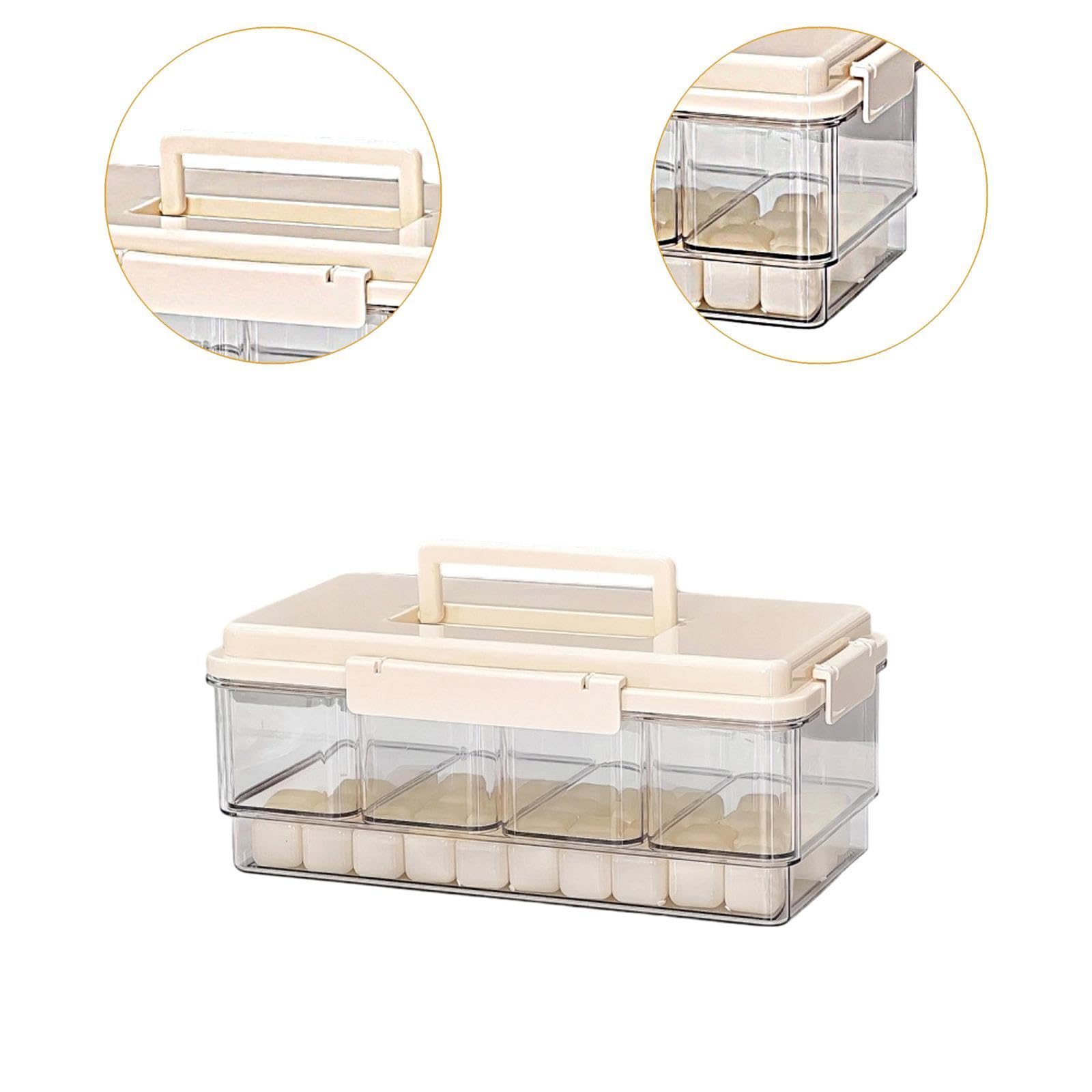 Plateau Rangement Portable pour Fruits secs, légumes et Noix, idéal pour Le Camping, Beige Blanc