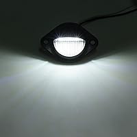 Vista 5 de Justech 2 luces LED para placa de matrícula de 3 luces impermeables, resistentes a los golpes, 12 V 24 V para camiones, SUV, remolques, caravanas