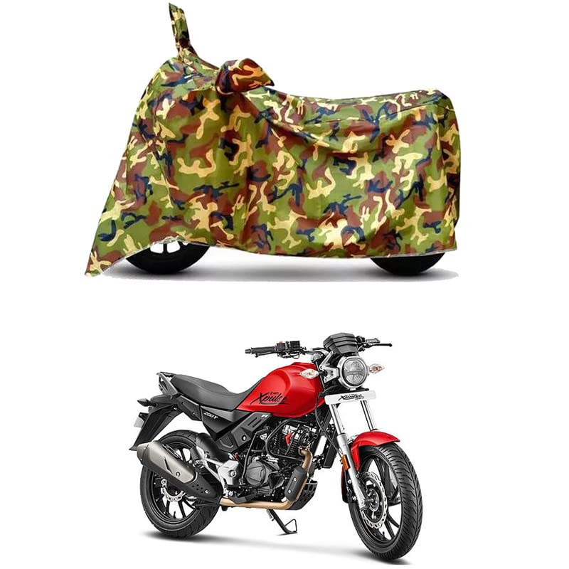 Image of Waterproof 100% PVC Coated Full Bike Scooty Two Wheeler Body Cover Compatible for Hero Xpulse 200T /UV-Rays /Heat Protection /Birds Dropping /Scratchproof /Dust Proof [6X6 Jungle Print]