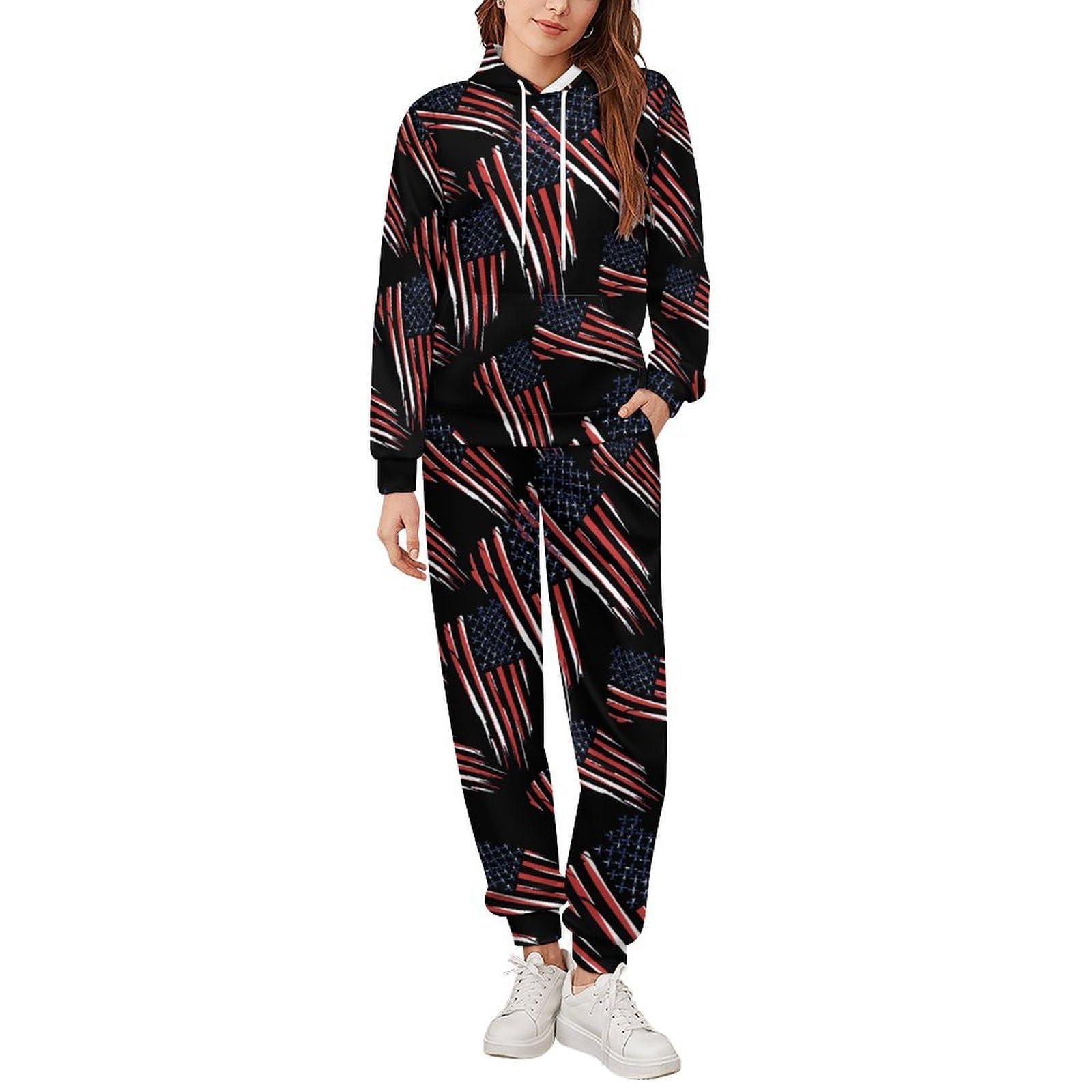 Vintage Meccanico US Flag Tute per gli Uomini Manica Lunga Felpa Con Cappuccio E Pantaloni Della Tuta Joggers Set Moda Tute