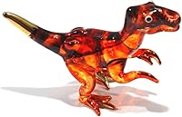 Vista 7 de Figuras hechas a mano de mini tiranosaurio (T-Rex) de cristal soplado de animales de dinosaurio jurásico